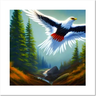 Majestic Thunder Bird Flying Over A Lush Forest Posters and Art